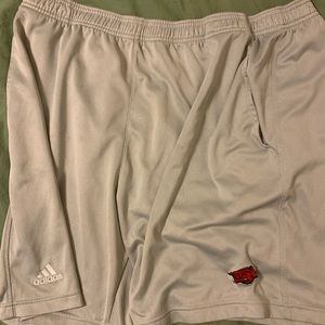 Gray Adidas Arkansas Razorbacks Athletic Shorts